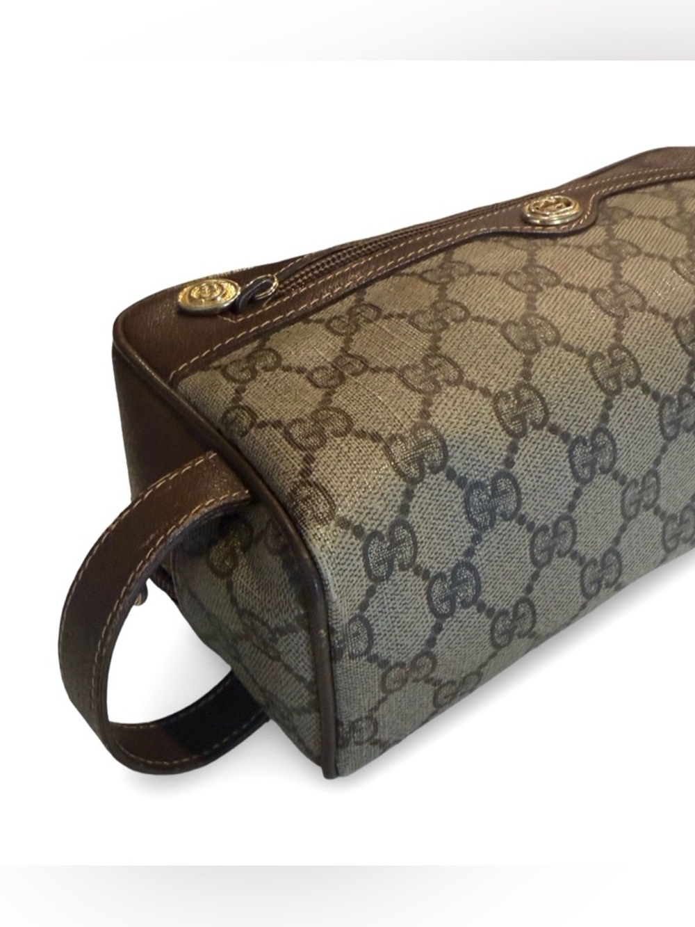 Gucci Brown and Beige GG Supreme Canvas Toiletry Bag - Picture 8 of 12